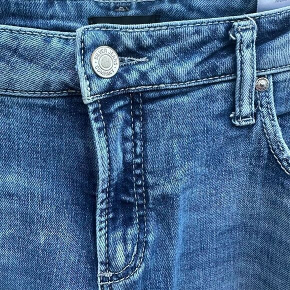 Silver Jeans Co. Women's Distressed Skinny Blue Denim Jeans Size 32x29 - Picture 3 of 7